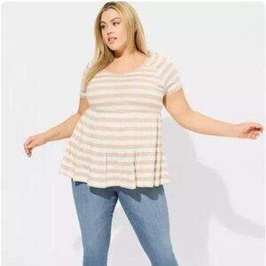 Torrid Babydoll Slub Scoop Neck Tiered Top 3X